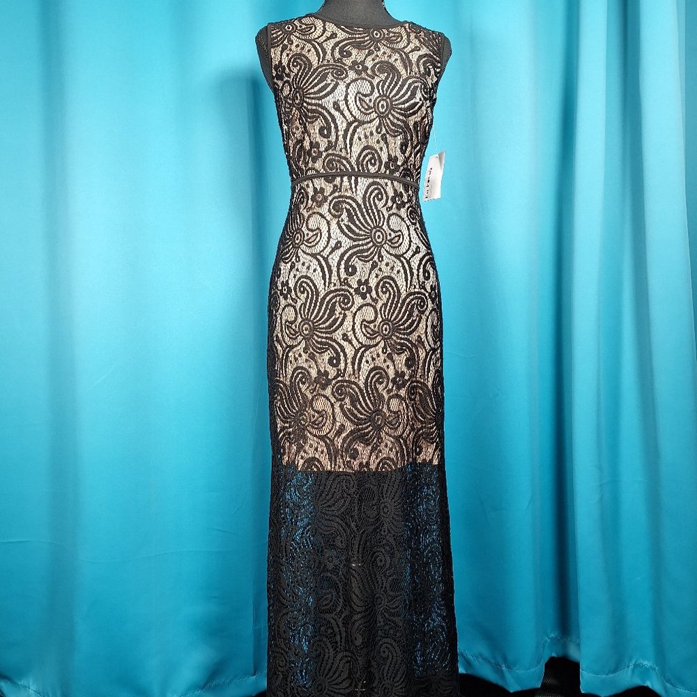 EN FOCUS GOWN LONG DRESS SIZE 6 BLACK